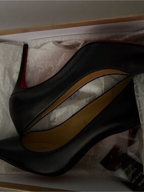 Christian Louboutin Kate 85 Black Leather Pumps